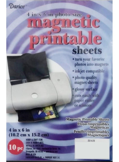 Darice 10-Pieces Magnetic Printable Sheets 4Inch X 6Inch