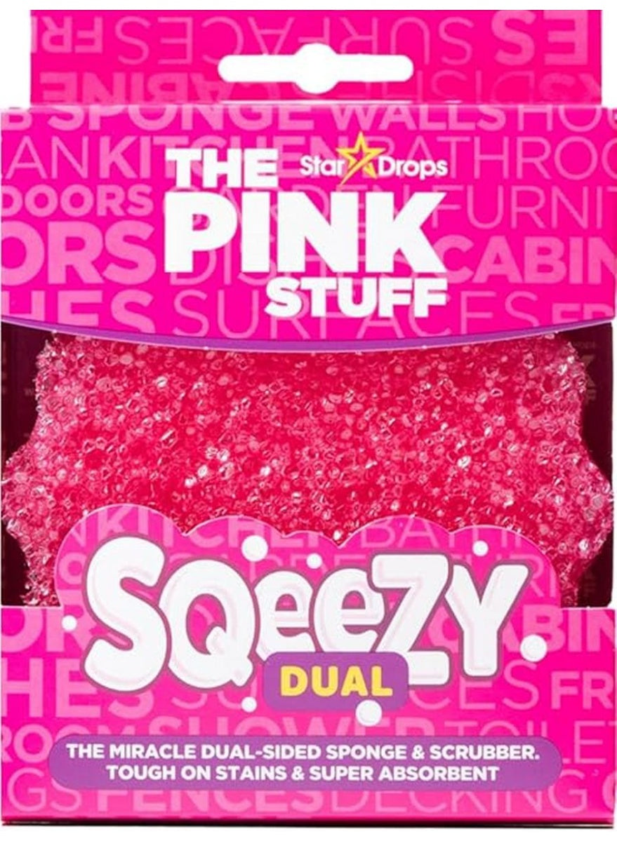 dual sided, free solution, home cleaning, pink stuff, pink stuff sqeezy, scratch free, scrubber sponge, sided scrubber, sponge scratch, sqeezy dual, sqeezy dual sided, star drops, stuff sqeezy, stuff sqeezy dual, ultimate home