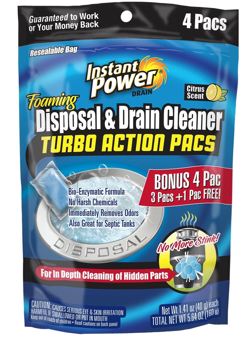 Instant Power Foaming Disposal Cleaner 4 Pacs