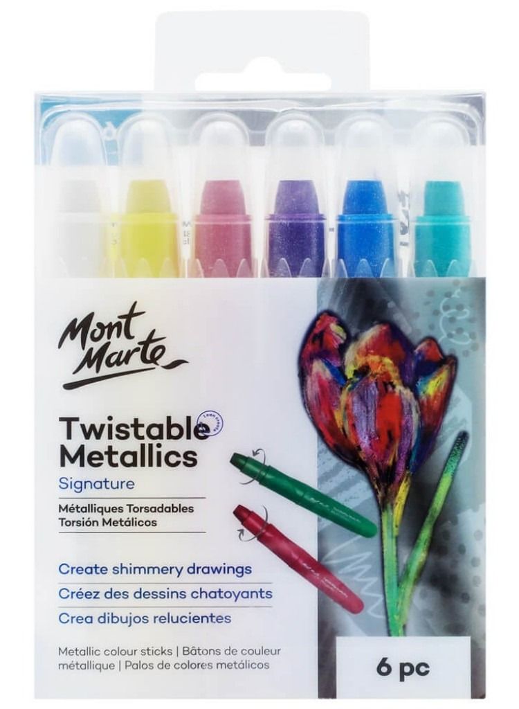 Mont Marte Twistable Metallics Sticks 6 Pc