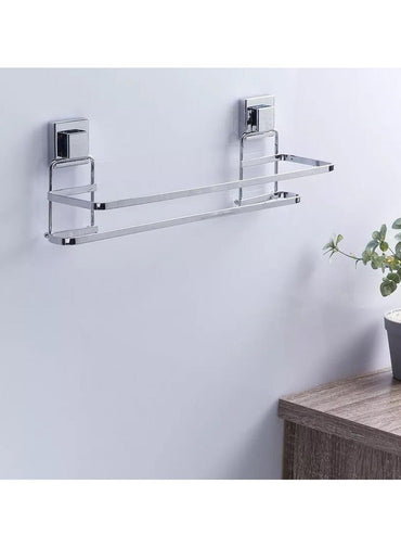SMARTLOC Vaccum Suction Double Towel Rail Silver
