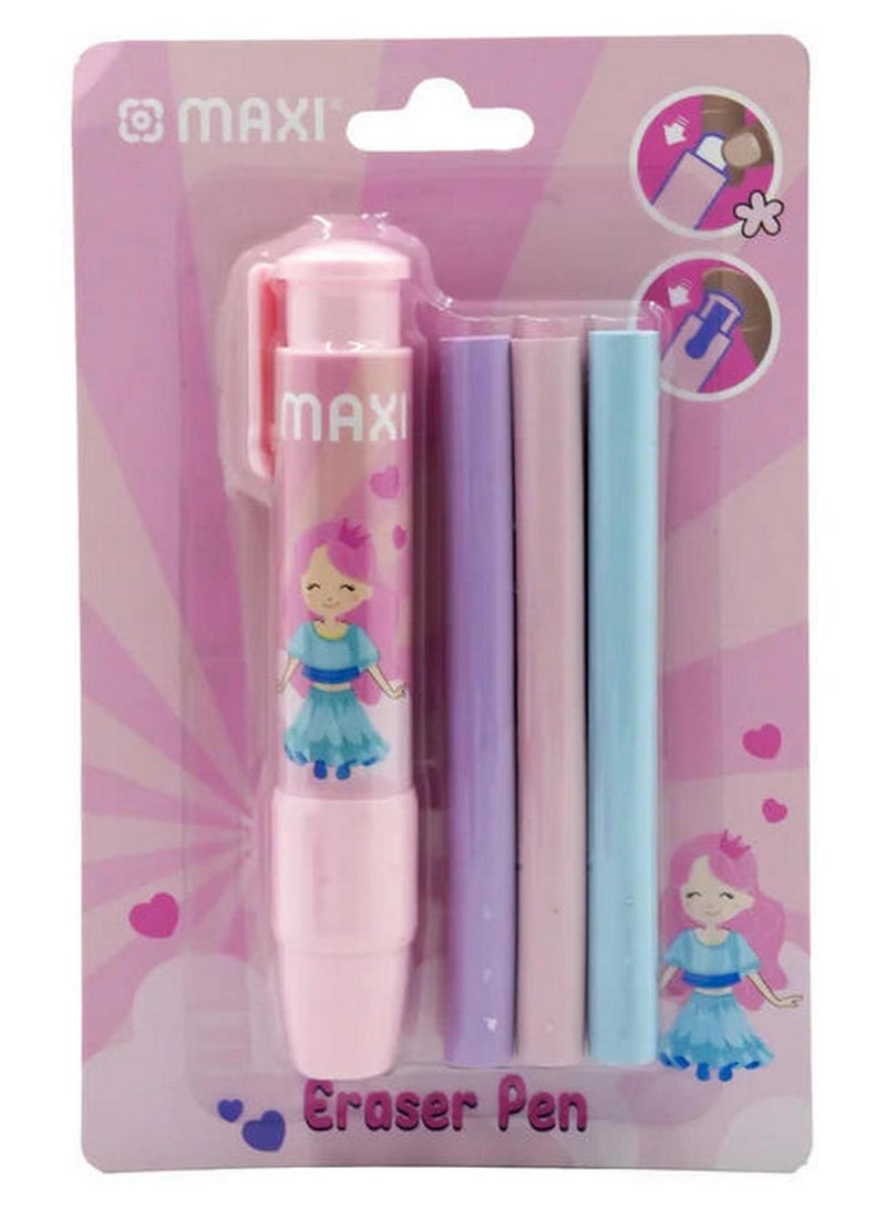 Maxi PVC-Free Eraser Pen with Refill Pink
