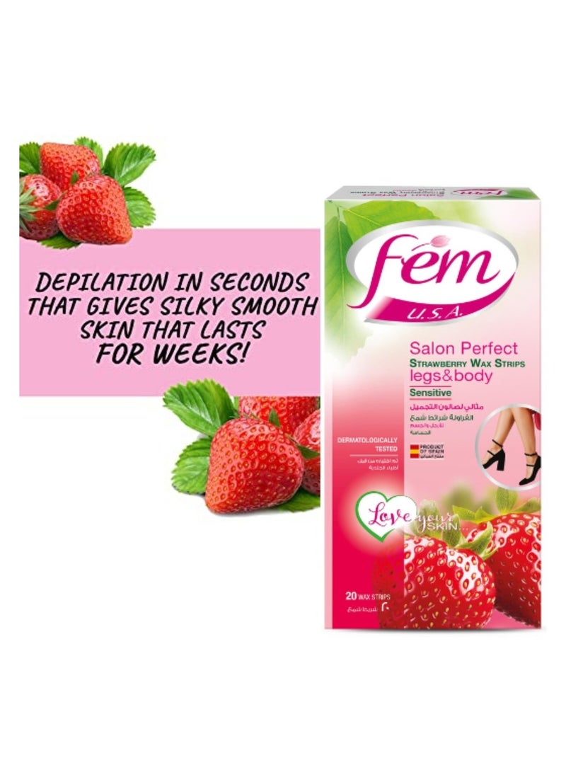 Fem Strawberry Wax Strips for Sensitive Skin