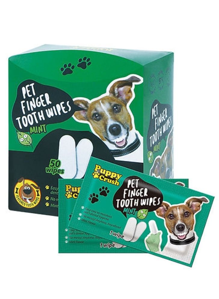 Puppy Crush Pet Dental Tooth Wipes 50 Pieces