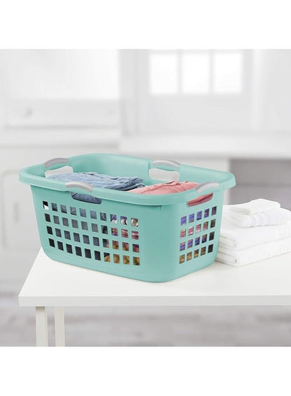 Sterilite Ultra Laundry Basket Aqua Chrome 71L