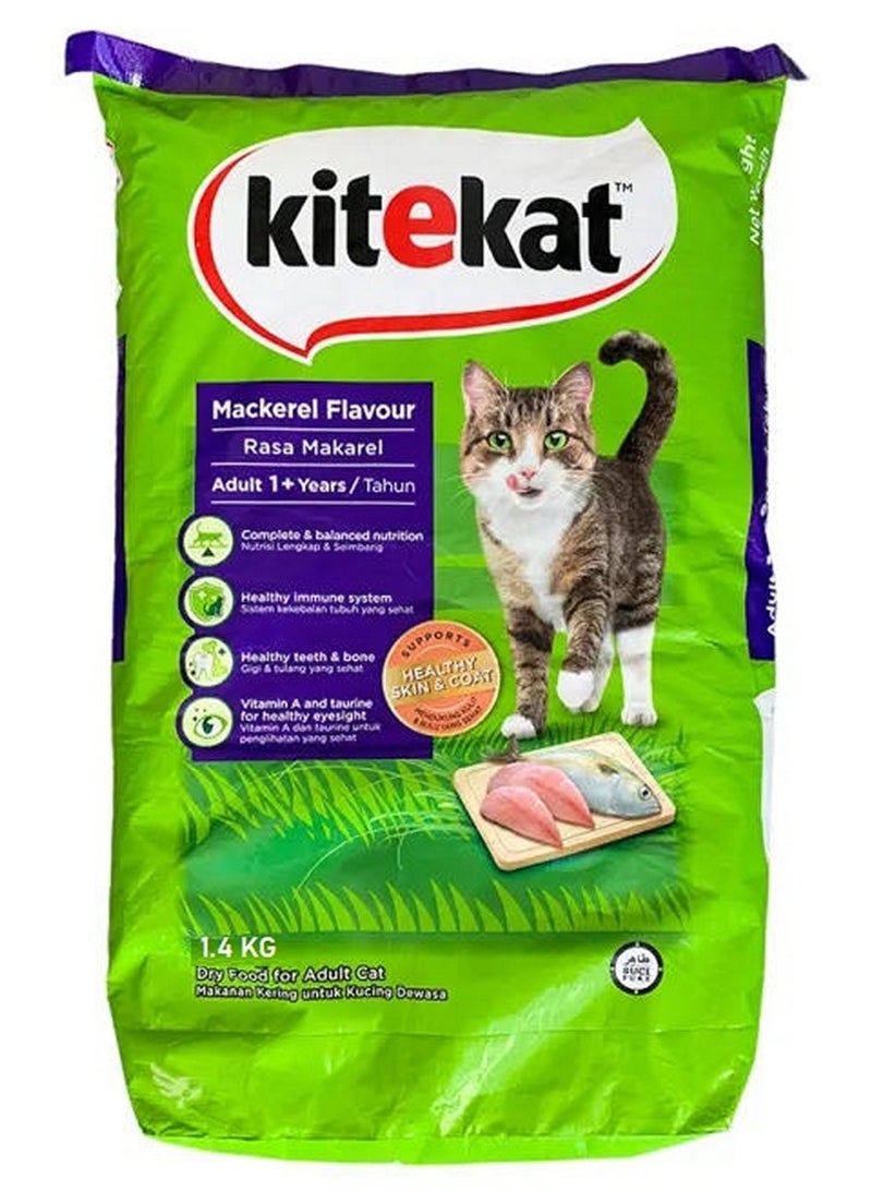 Kitekat Adult Mackerel Dry Cat Food 1.4 Kg