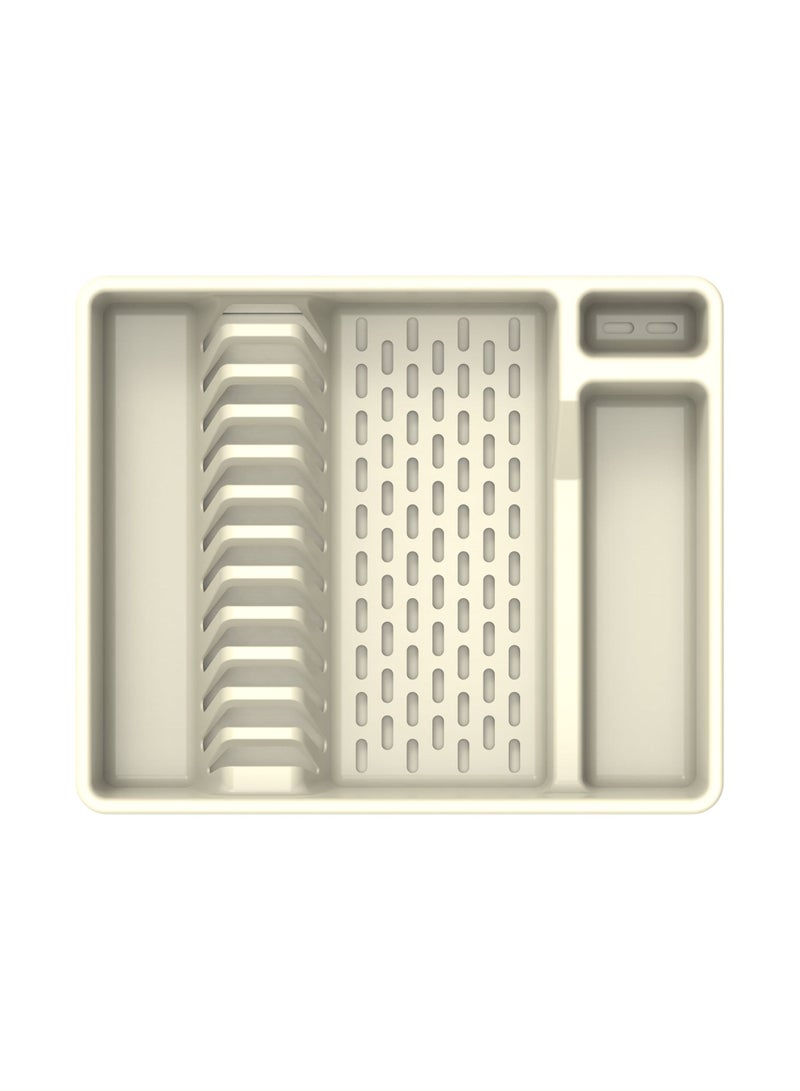 Cosmoplast Deluxe Dish Rack With Drainer Off White