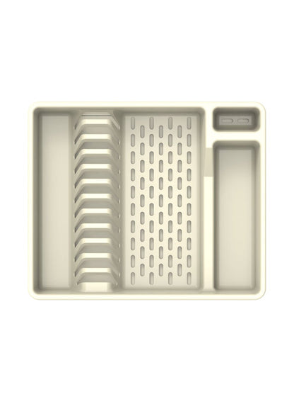 Cosmoplast Deluxe Dish Rack With Drainer Off White