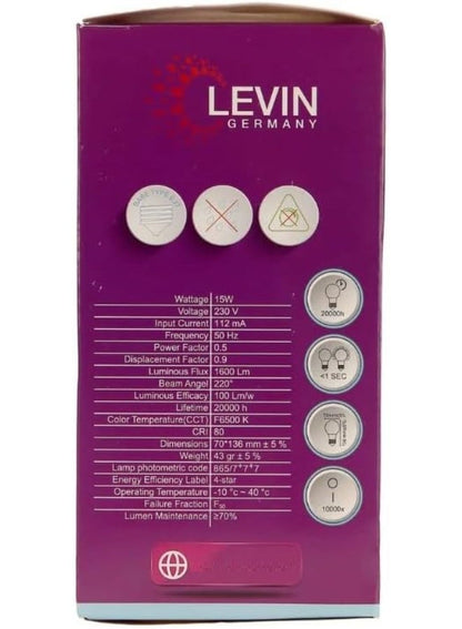 Levin Germany 6500K LED Bulb 15W