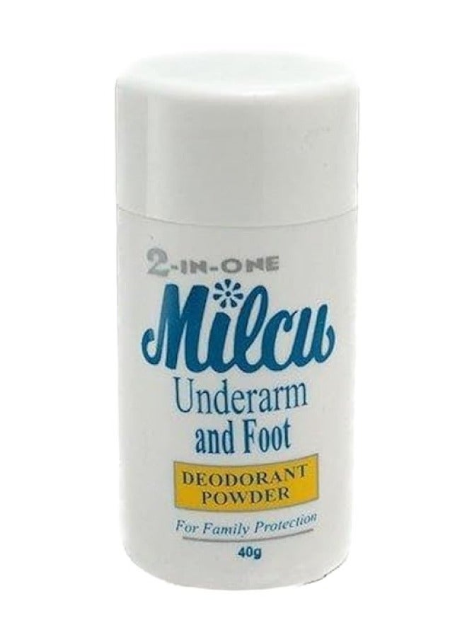 Milcu 2 In 1 Underarm & Foot Deodorant Powder 40g