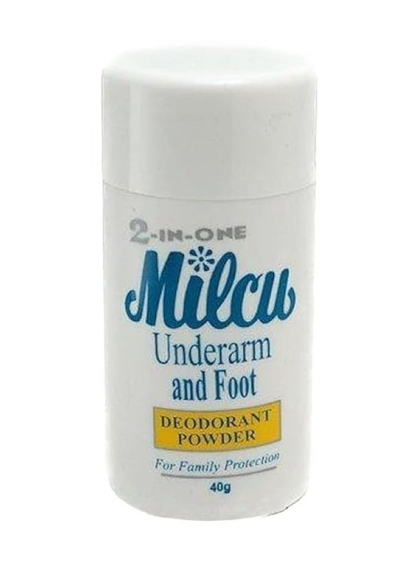 Milcu 2 In 1 Underarm & Foot Deodorant Powder 40g