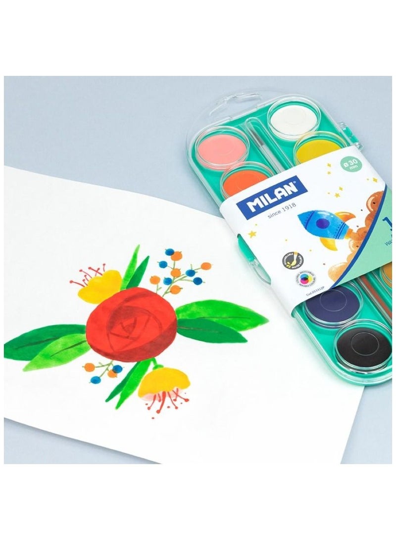 MILAN Set Of 12 Opaque Watercolour Tablets