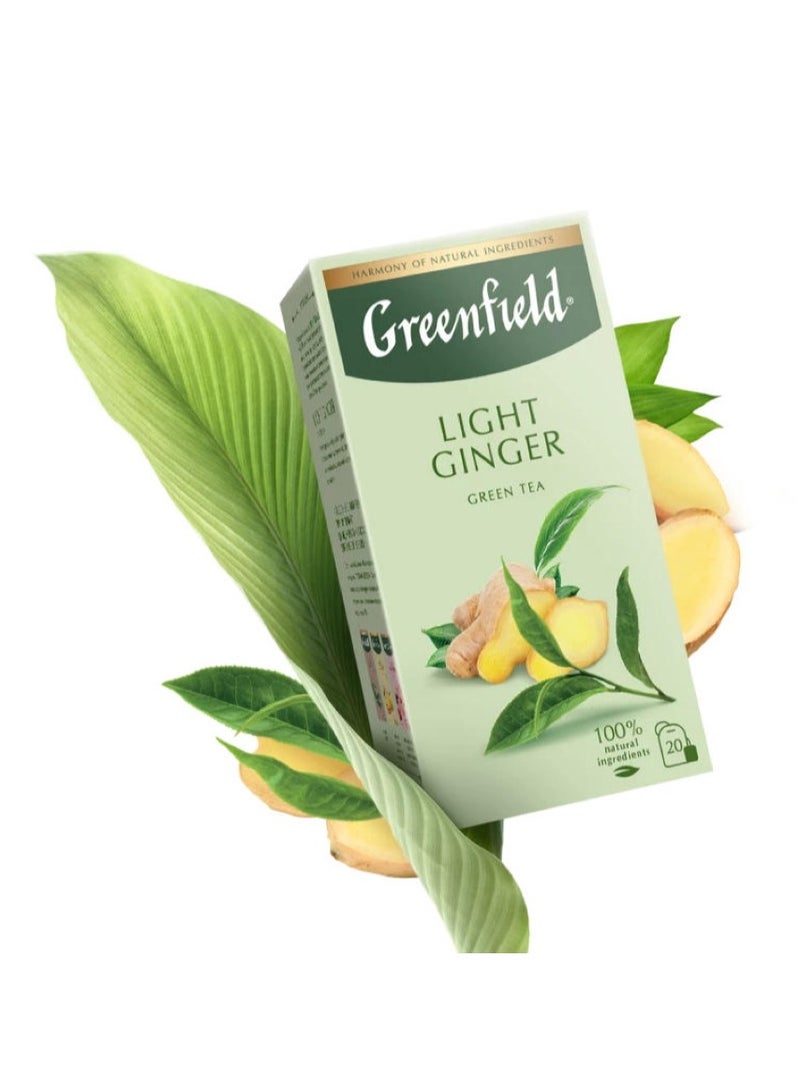 Greenfield Light Ginger Green Tea - 20 Tea Bags