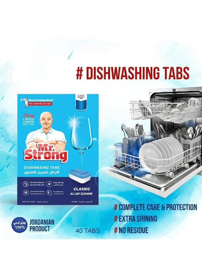cool dry, cups mugs, dishwasher tablets, dishwashing tablets, dishwashing tablets classic, dry hands, dry place, load key, mr strong, note keep, per wash, place one, rinse aid, stain removal, tablets classic