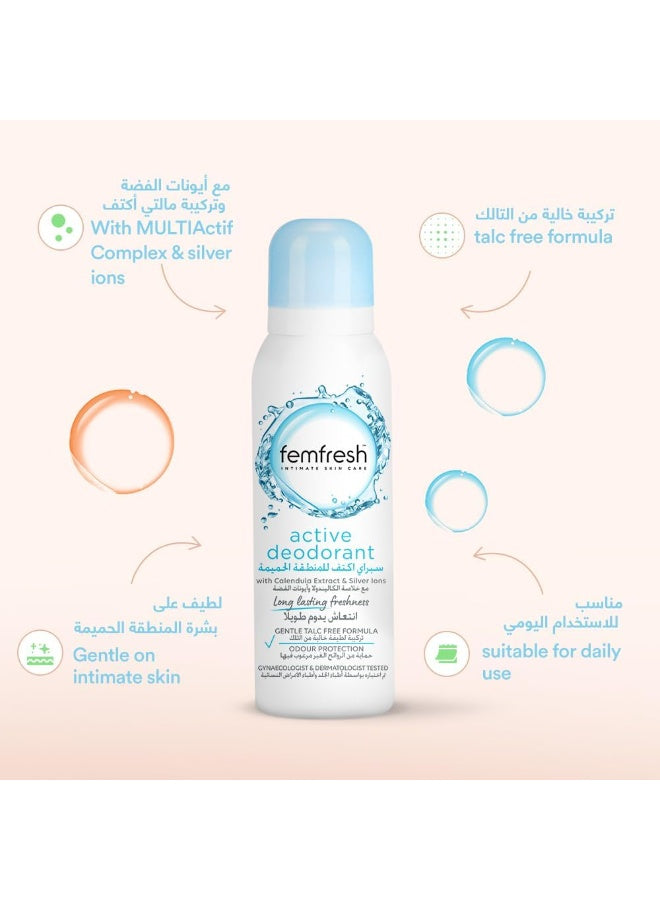 active deodorant, calendula extract, extract silver, extract silver ions, femfresh, freshness odour, gentle talc-free, intimate skin, long-lasting freshness, odour protection, odour protection gentle, protection gentle, silver ions, skin long-lasting, tal