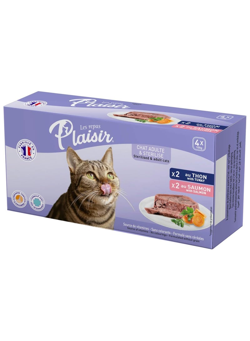 Plaisir Adult Cat Food Tuna & Salmon Pate