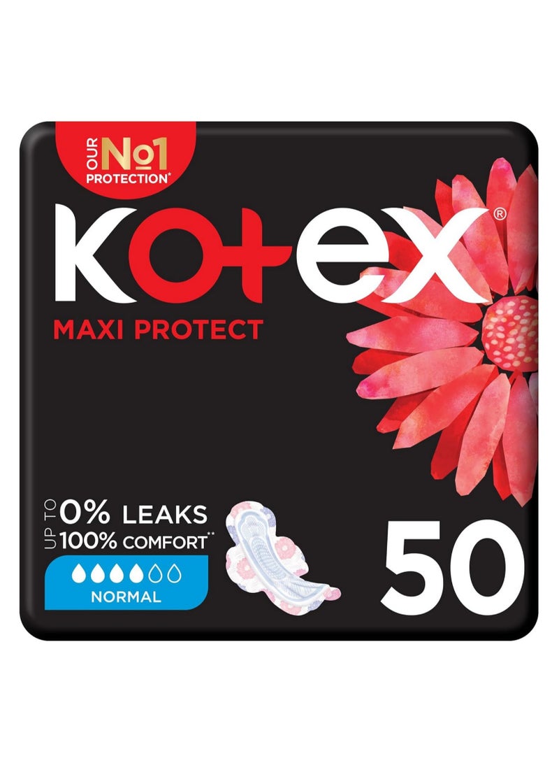 Kotex Maxi Protect Thick Pads 50 Count