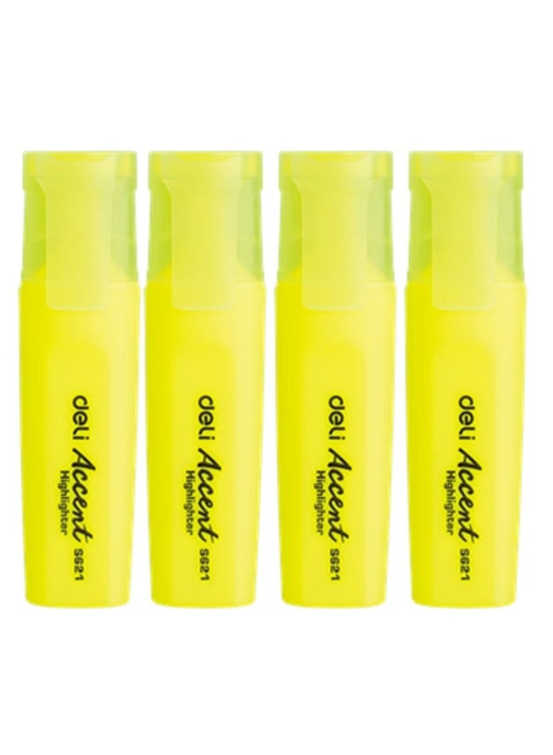 Deli Highlighter Yellow 4 Piece Set