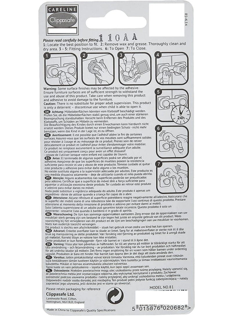 Clippasafe Glass Cabinet Lock for Child Safety