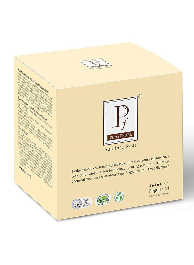 PLASTFREE Organic Sanitary Pad 14 Regular