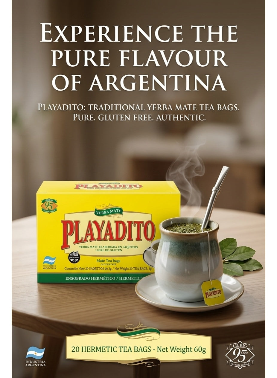 add hot, bags 20x3g, cup add, gluten free, mate hot, mate tea, one tea, per tea, playadito tea, playadito tea bags, tea bag, tea bags, tea bags 20x3g, yerba mate