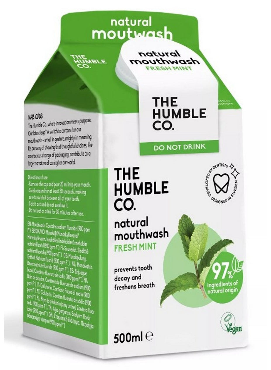500ml fresh, bad breath, castor oil, cool mint, daily oral, dry mouth, fresh mint, minor oral, mint bad, mouth dry, natural ingredients, natural mouthwash, oral care, the humble co, vegan