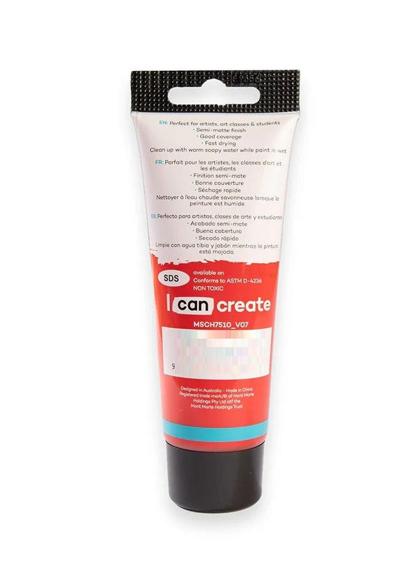 Mont Marte Acrylic Paint 75ML Brilliant Red