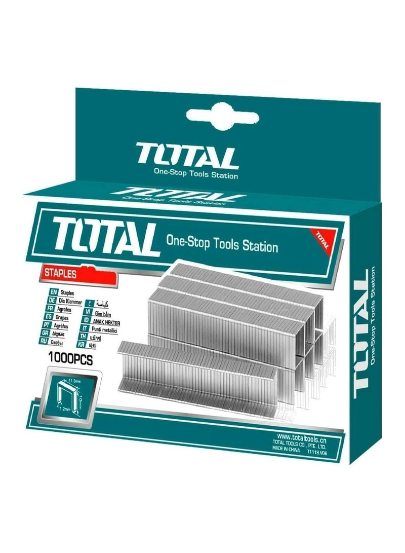 TOTAL Staples Pins 8 MM 1000 Pcs - Premium Office Supplies