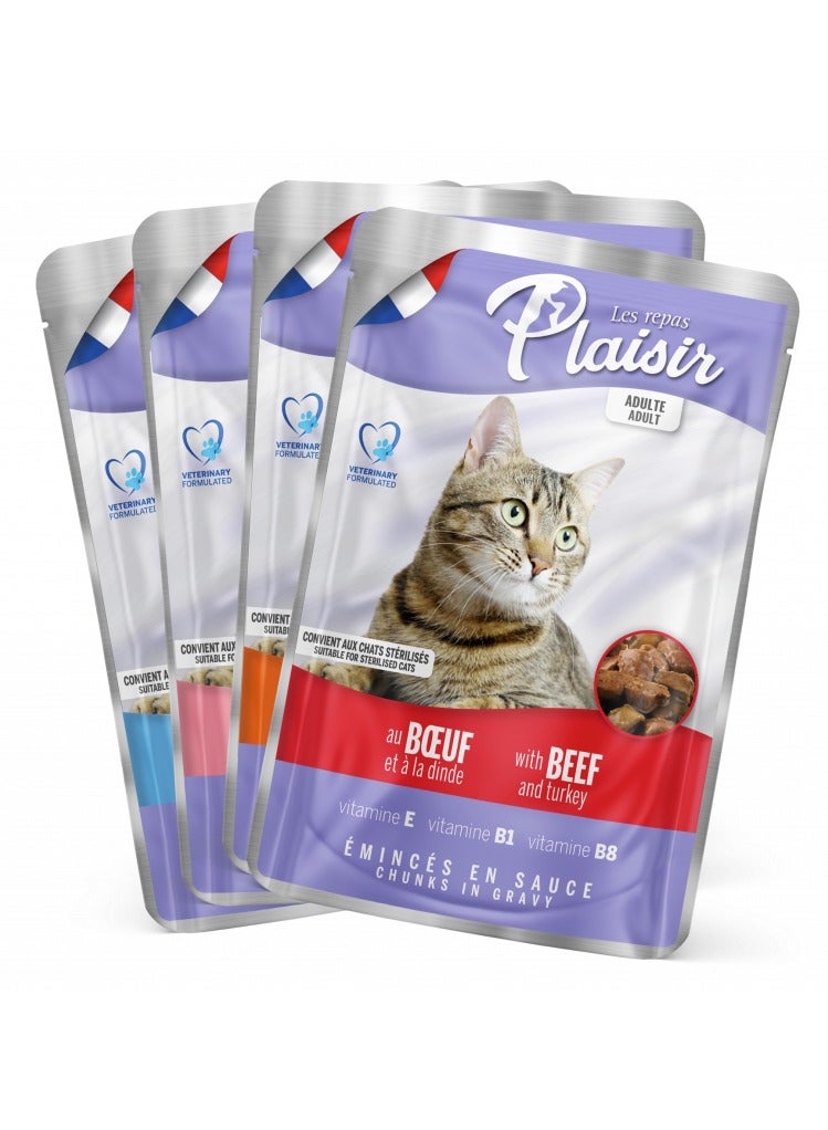 Plaisir Chunks In Gravy Wet Cat Food 12 Pouches