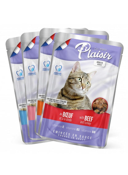 Plaisir Chunks In Gravy Wet Cat Food 12 Pouches