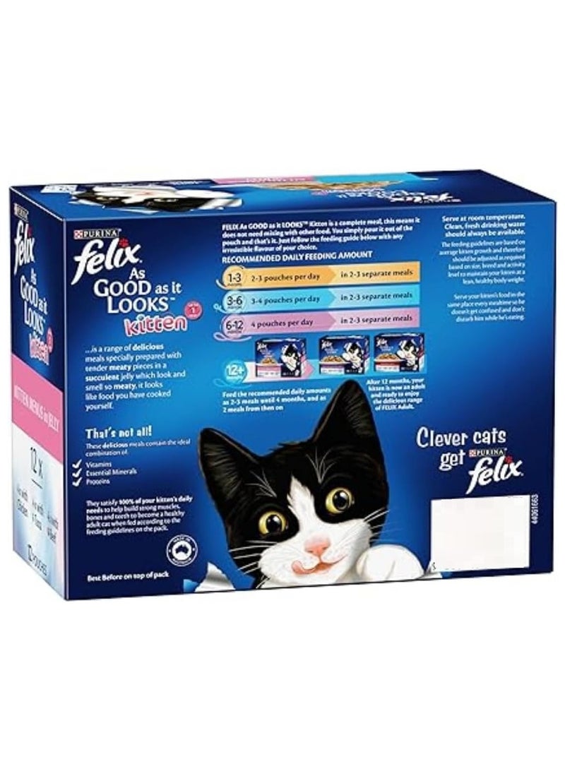 PURINA Felix Kitten Menus in Jelly Pouch Wet Food