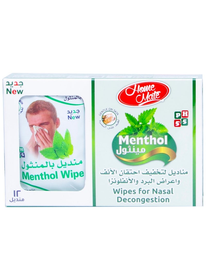 Home Mate Menthol Wipes for Nasal Decongestion