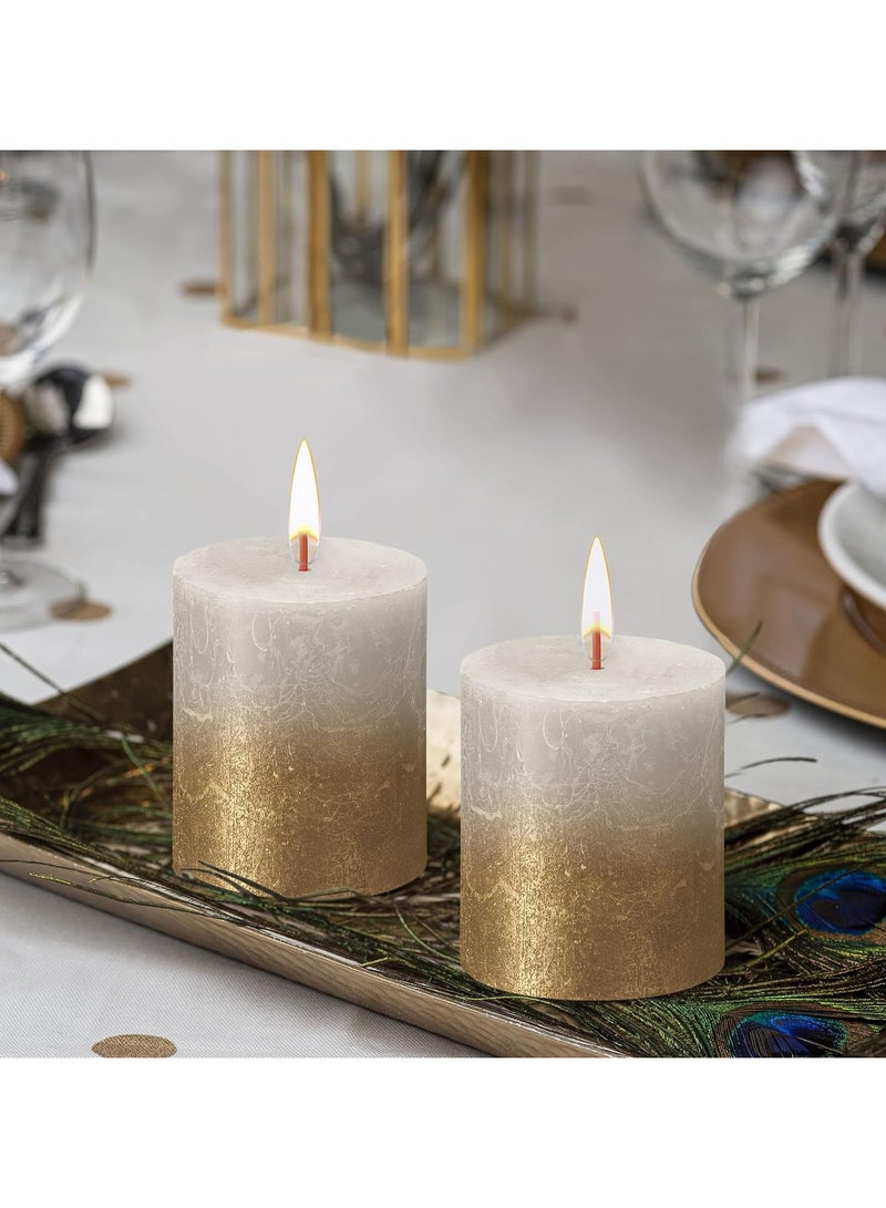 BOLSIUS Sunset Pillar Candle Gold and White