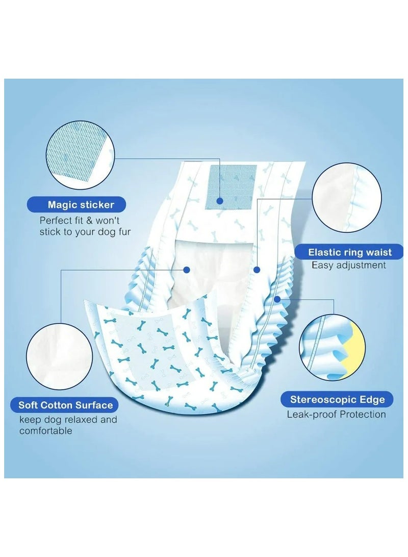 Pet Soft Disposable Male Dog Wraps - 12 Pieces