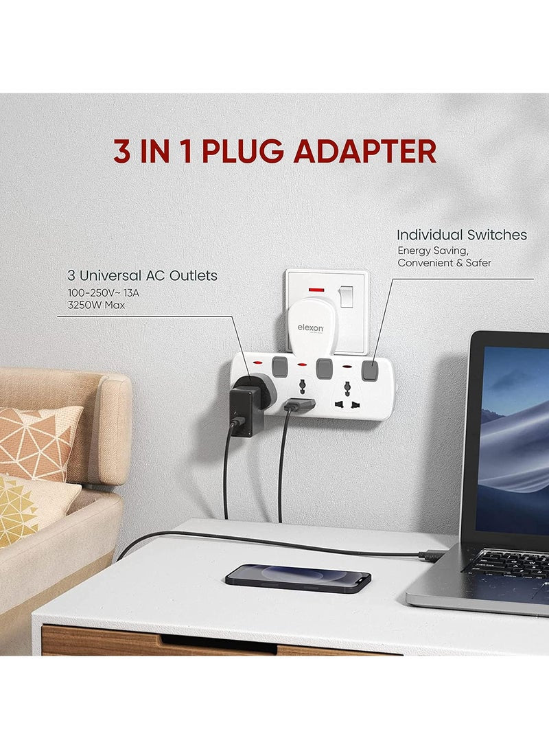 Elexon 3Way Power T Socket