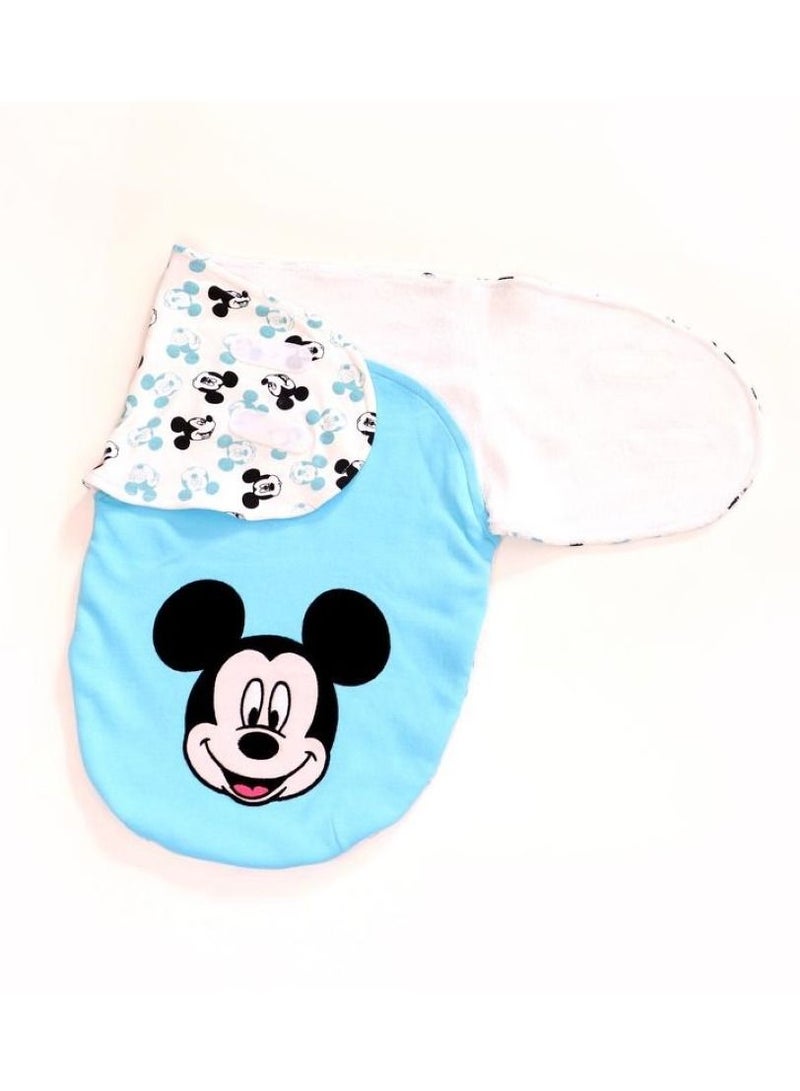 Disney Baby Swaddle White Blue - Soft Organic Cotton