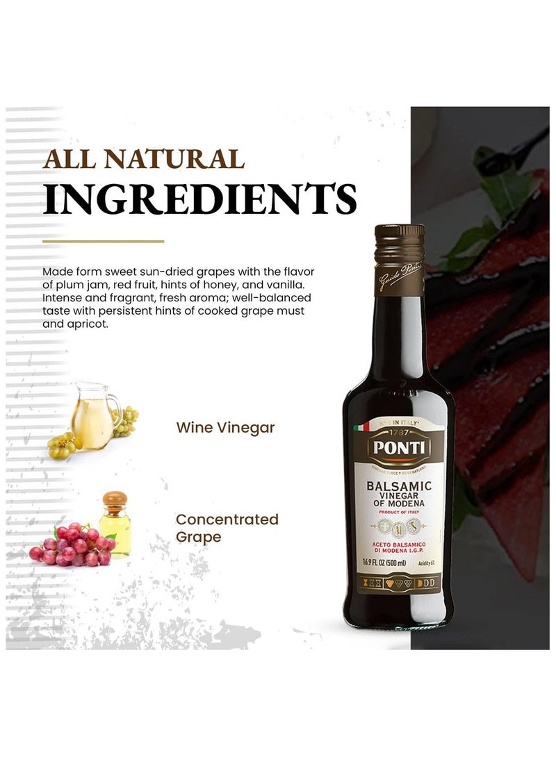 Ponti Balsamic Vinegar 500 ML - Premium Italian Flavor
