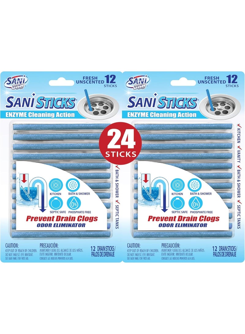 Sani Sticks Drain Cleaner 24 Count - Sani Sticks