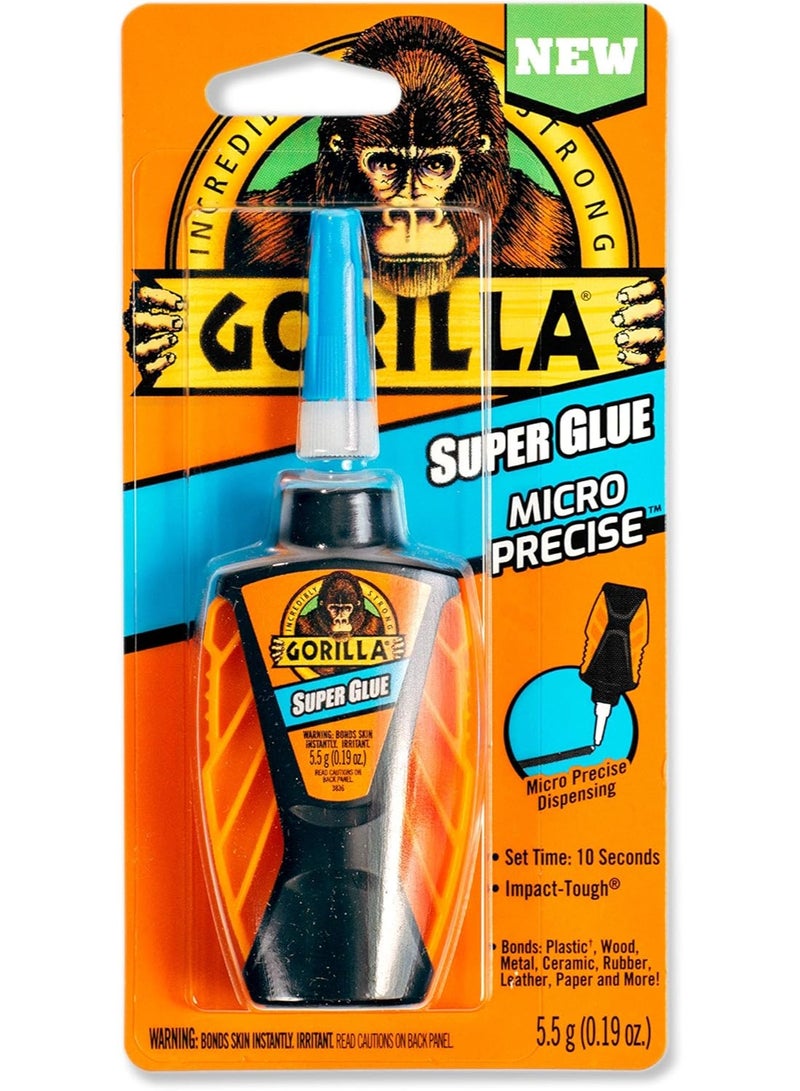 Gorilla Micro Precise Super Glue 5.5 Gram Clear