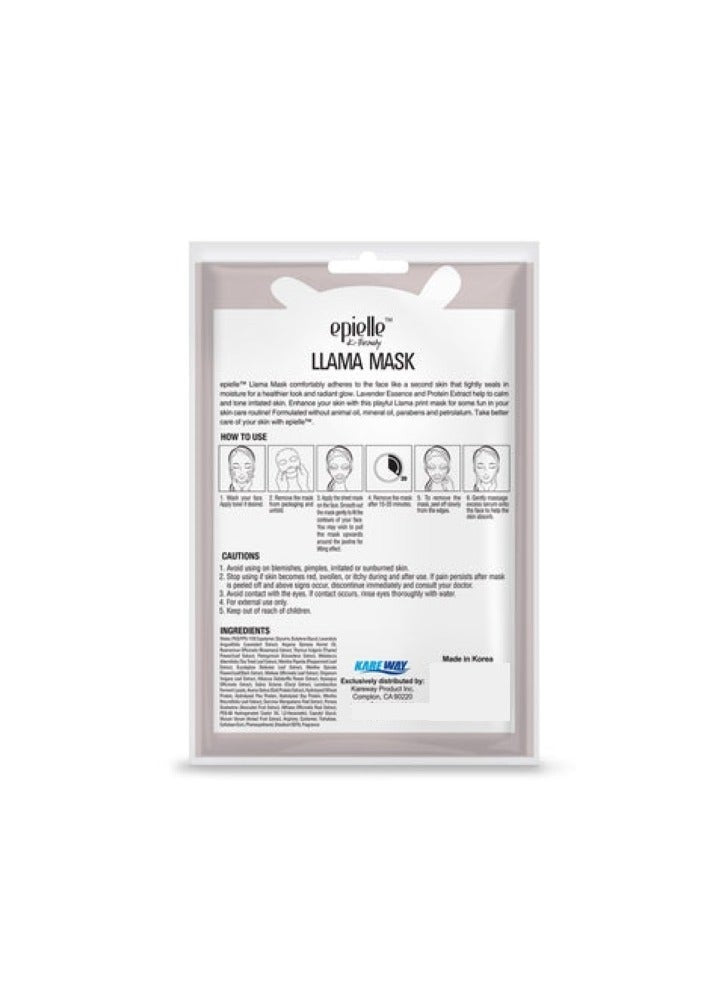 Epielle Llama Character Mask for Calming & Toning