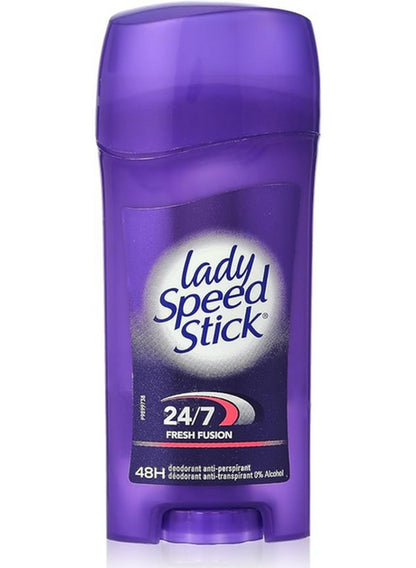 24 7 fresh, 24 7 fresh fusion, body odor, cool dry, deodorant 65g, four hour, fresh dry, fresh fusion, fresh fusion deodorant, fusion deodorant, fusion deodorant 65g, lady speed stick, name 24 7, odor free, quick dry