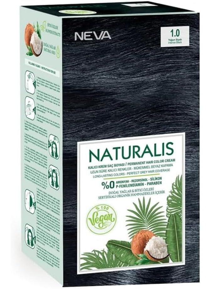 ammonia free, ammonia free long, coverage ammonia, free long, free long lasting, gray coverage, gray coverage ammonia, hair color, intense black, lasting shine, long lasting, long lasting shine, naturalis permanent, neva, permanent intense