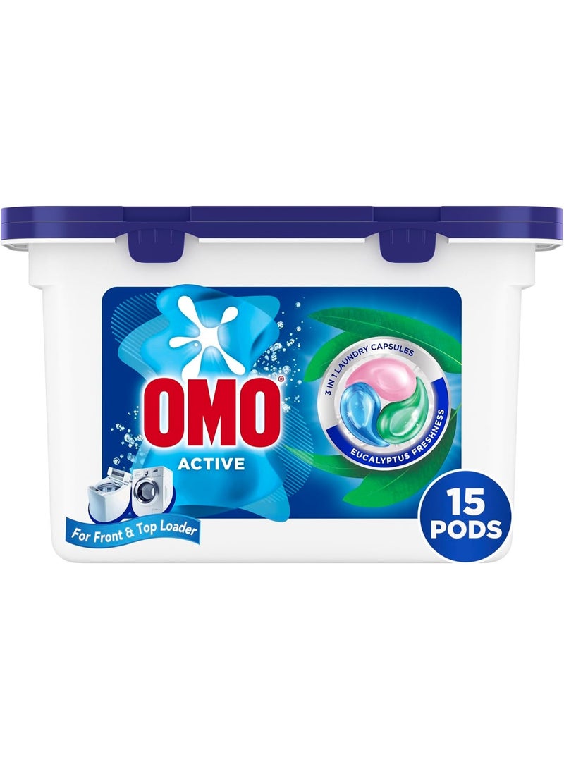 OMO Active 3In1 Laundry Capsules - Eucalyptus Freshness
