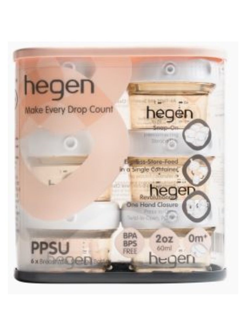 Hegen Pcto Breast Milk Storage PPSU 60 ML Pack Of 6