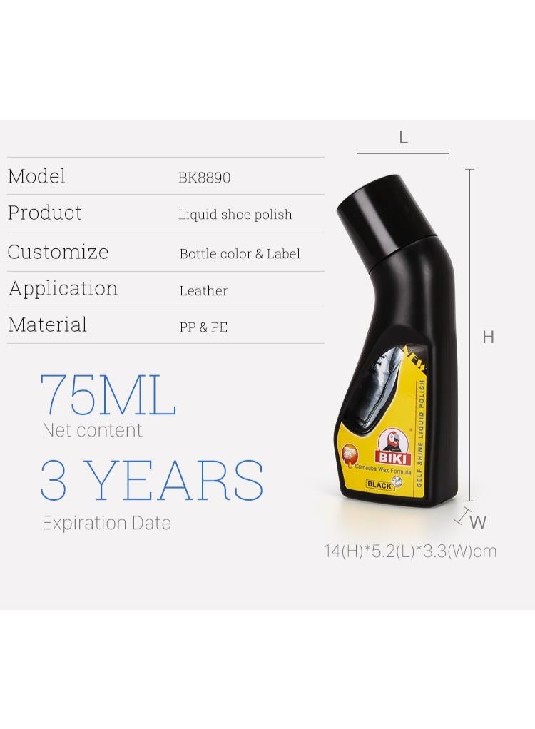 Biki Self Shine Liquid Shoe Polish 75 ML Black
