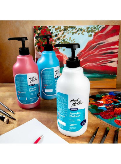 Mont Marte Studio Acrylic Paint 1L Titanium White