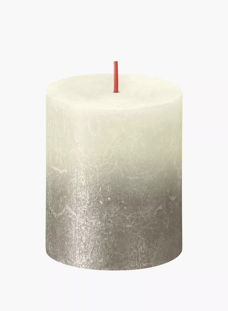 BOLSIUS Sunset Pillar Candle Silver & White