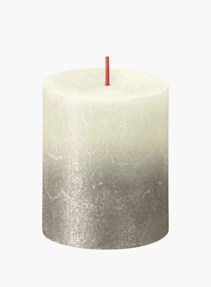 BOLSIUS Sunset Pillar Candle Silver & White
