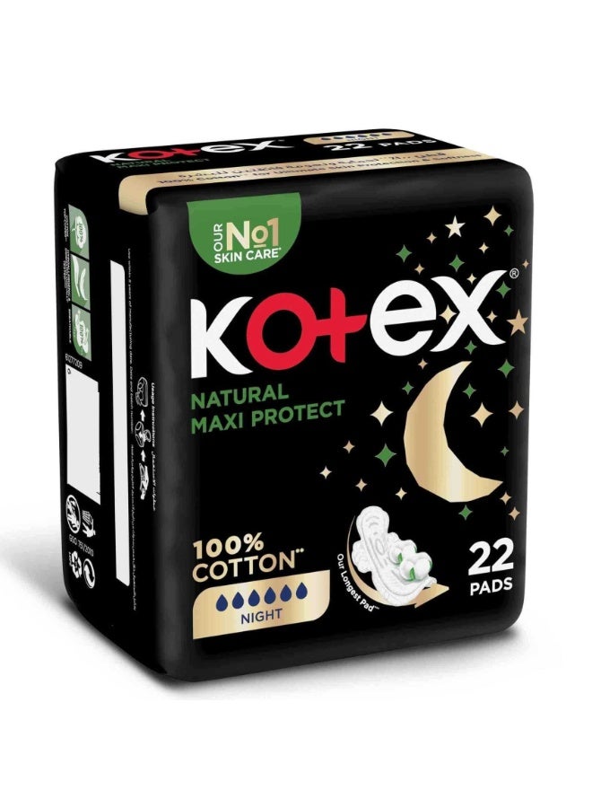 Kotex Natural Maxi Protect Pads - Overnight Comfort