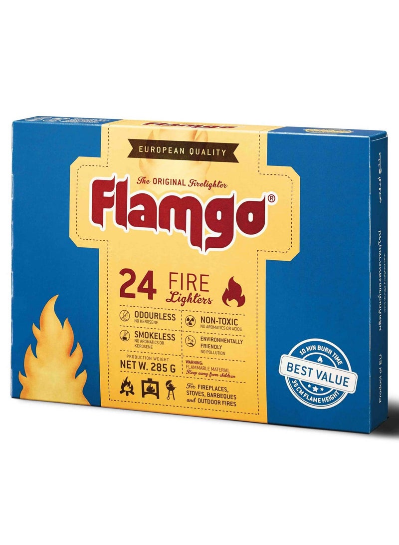 FLAMGO Fire Lighters Charcoal Starter 24 Pcs